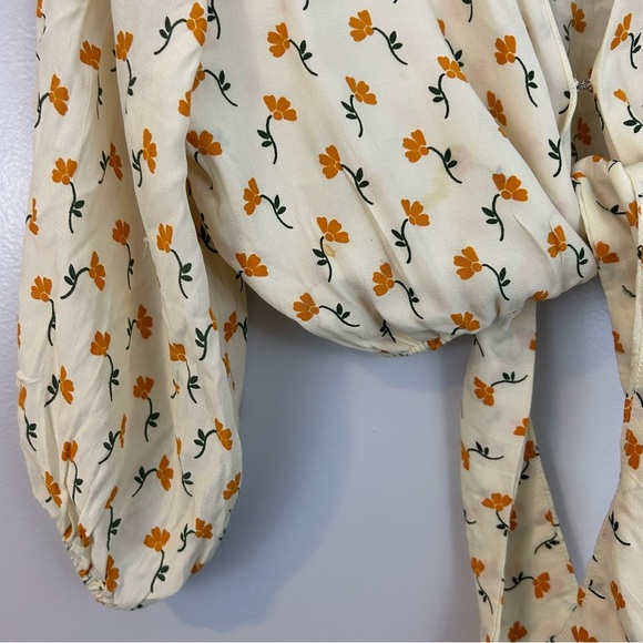 Faithful The Brand La Guardia Floral Cropped Tie-Front Crepe To Size 4 - Picture 8 of 16